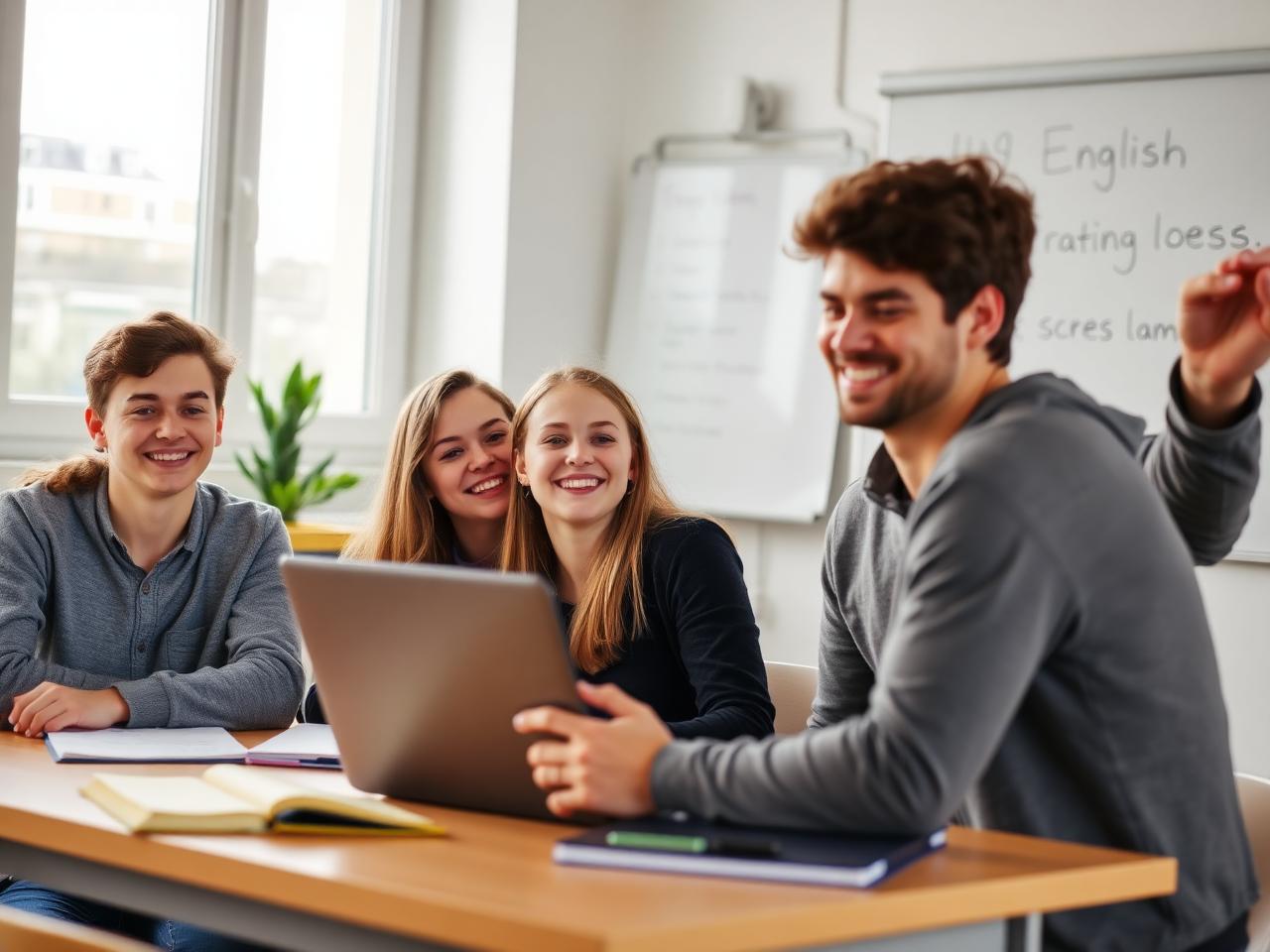 Adolescents en cours d'anglais chez Berlitz Paris